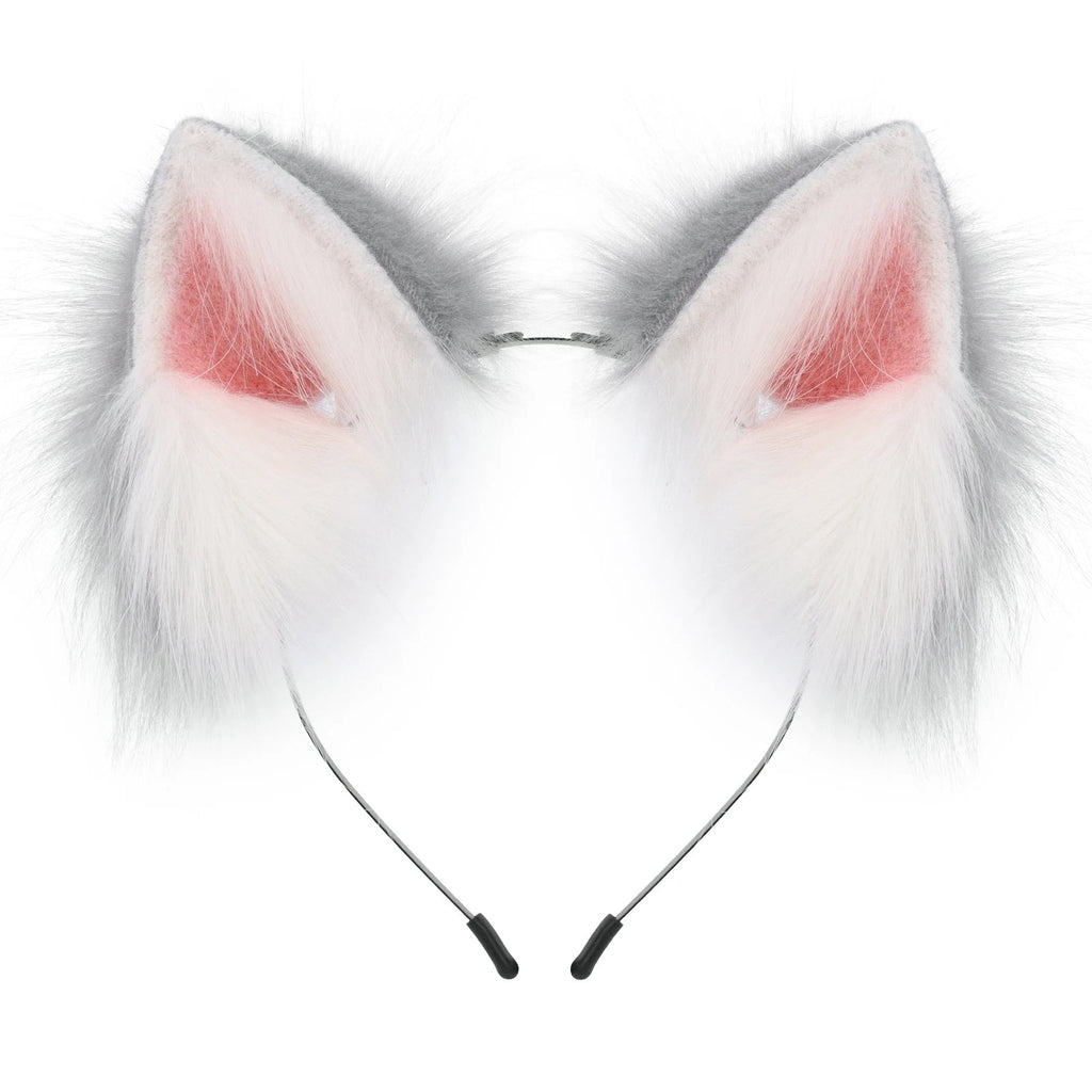 Handmade Faux Fur Animal Ears Headband Furry Cat Fox Ear Hairhoop Headwear Costume Accessory for Cosplay Masquerade Quick Pick Grocers