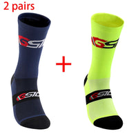 2pairs 2023 New Cycling Socks Bike Nurse Compression Road Bike Running Mtb Knee-high White Sports Funny Brand Black Quick Pick Grocers