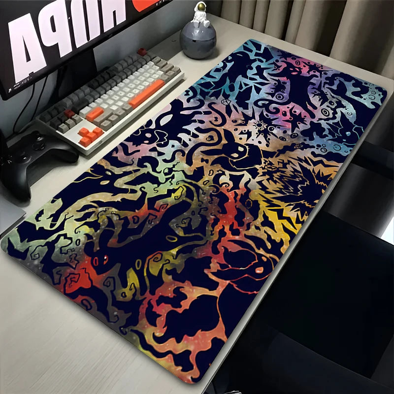 Kawaii Japan Anime Mouse Pad PC Colorful E-eevee Gamer Cabinet Mousepad HD P-pokemonS Keyboard Rug Laptop Gaming Rubber Desk Mat Quick Pick Grocers