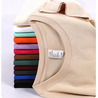 100% Cotton Five Half Sleeve Men's Women Summer T-shirt Loose Short-sleeved Casual Basic Shirt O Neck Solid Color Tops Quick Pick Grocers