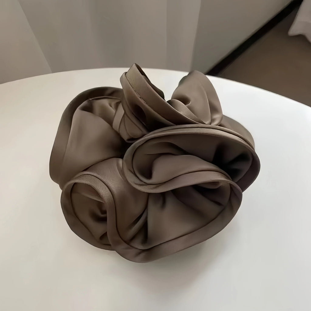 Korean Big Hair Tie Ribbon Scrunchies Satin Elastic Hair Band Bow Women Simple Temperament New Style  Ponytail Hair Accessories Quick Pick Grocers