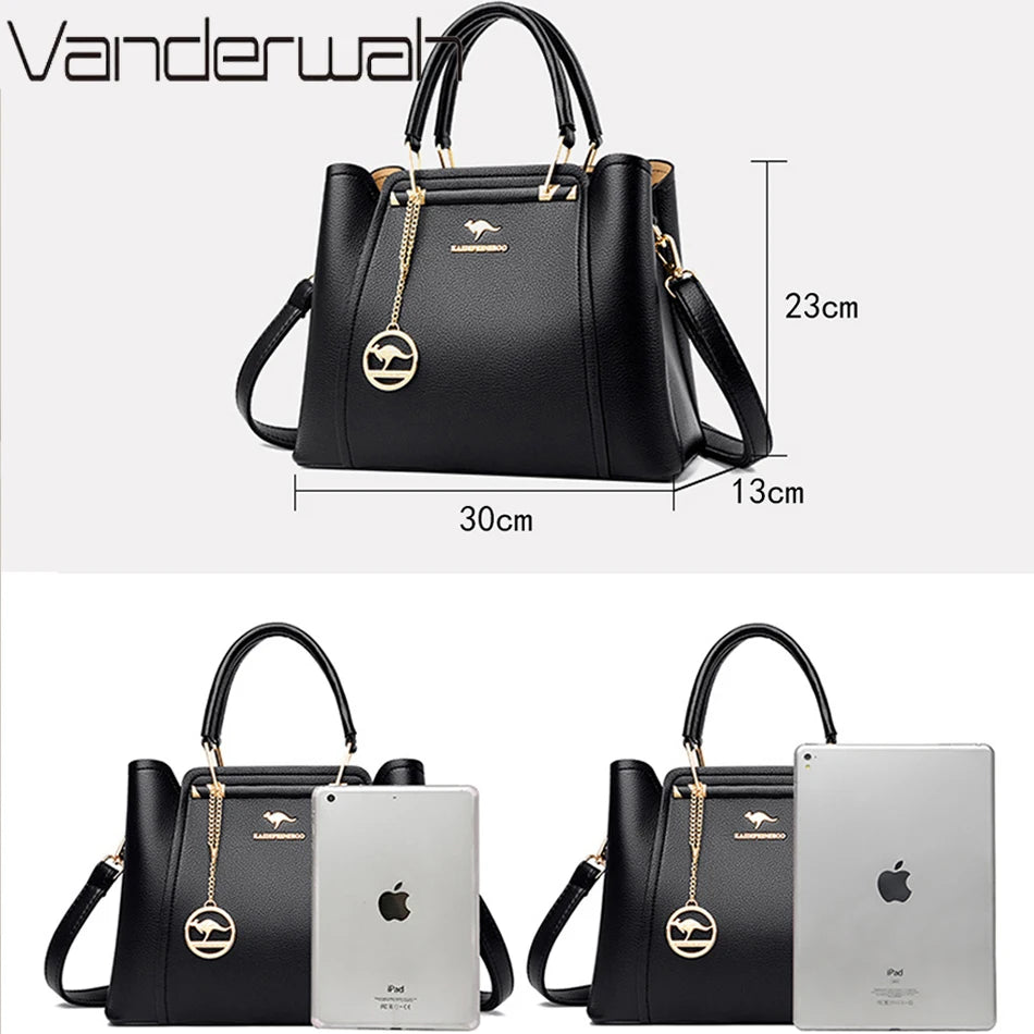 2024 Luxury Women Designer 3 Layers Shoulder Crossbody Sac Ladies Large Capacity Leather Handbags Shopper Brand Messenger Totes Quick Pick Grocers