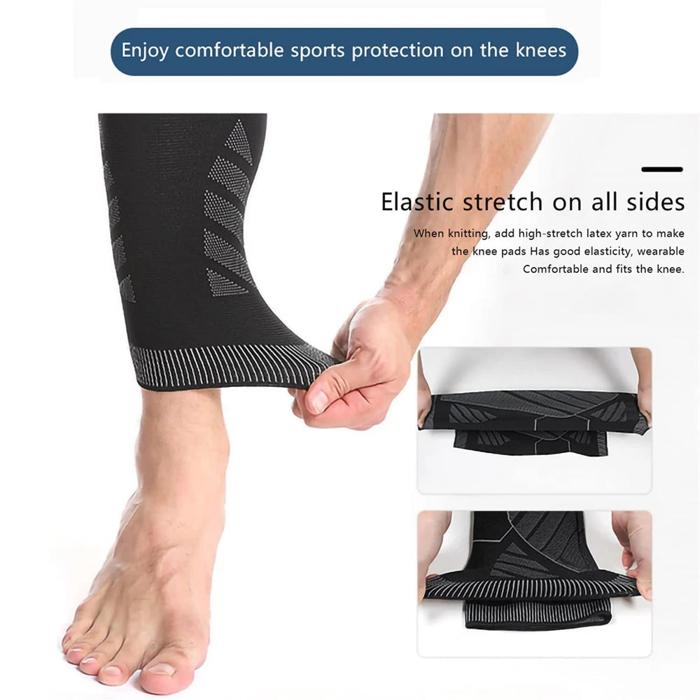 BraceTop Long Leg Compression Sleeves,Full Leg Sleeve Long Knee Brace Knee Support Protect Basketball,Football, Knee Pain Relief Quick Pick Grocers