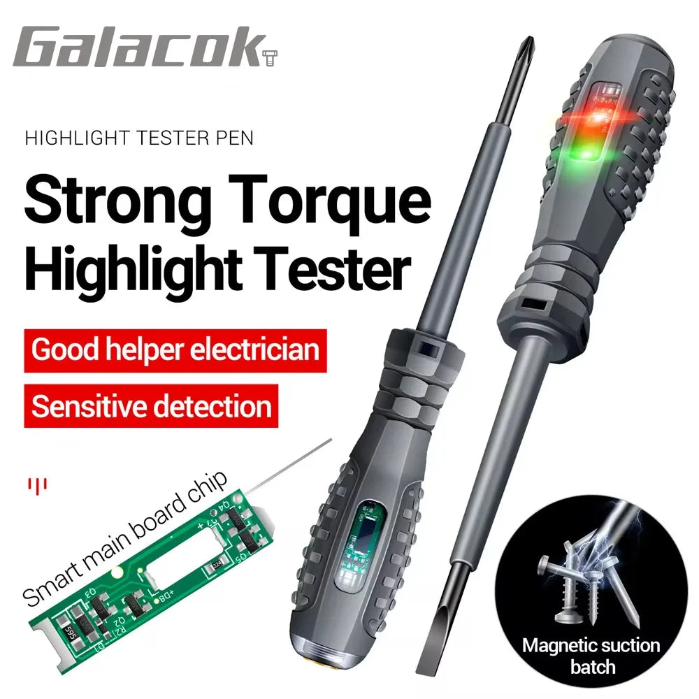 Multifunctional Electrician Test Screwdriver AC Non-contact Induction Test Pen Voltage Tester 70-600V Red Green Induction Lights Quick Pick Grocers