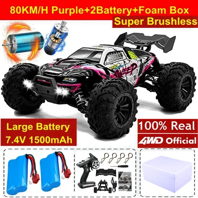 4WD Remote Control Car Off Road 4x4 RC High Speed Buggy Truck Super Brushless 50 or 80KM/H Fast Drift Racing Toy Kids Adults Econic Blanks
