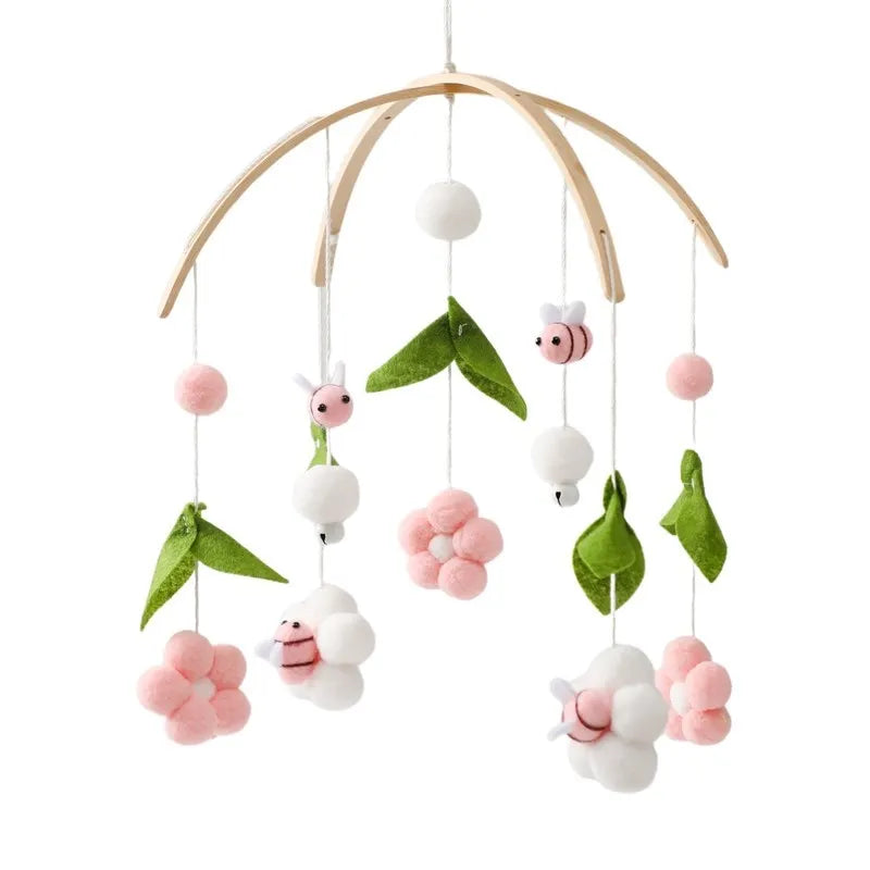 Mobile Wooden Bell Baby Toys 0-12 Months Rattle Toys Bed Newborn Crib mobile With Music Box Bed Bell Hanging Toys Crib Bracket Purest Peak