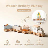 Wooden Train Birthday Toy  Montessori Toys Baby Educational Toys  Wooden Trolley  Baby Learning Toys  Number Of Wood Baby's Toys Purest Peak
