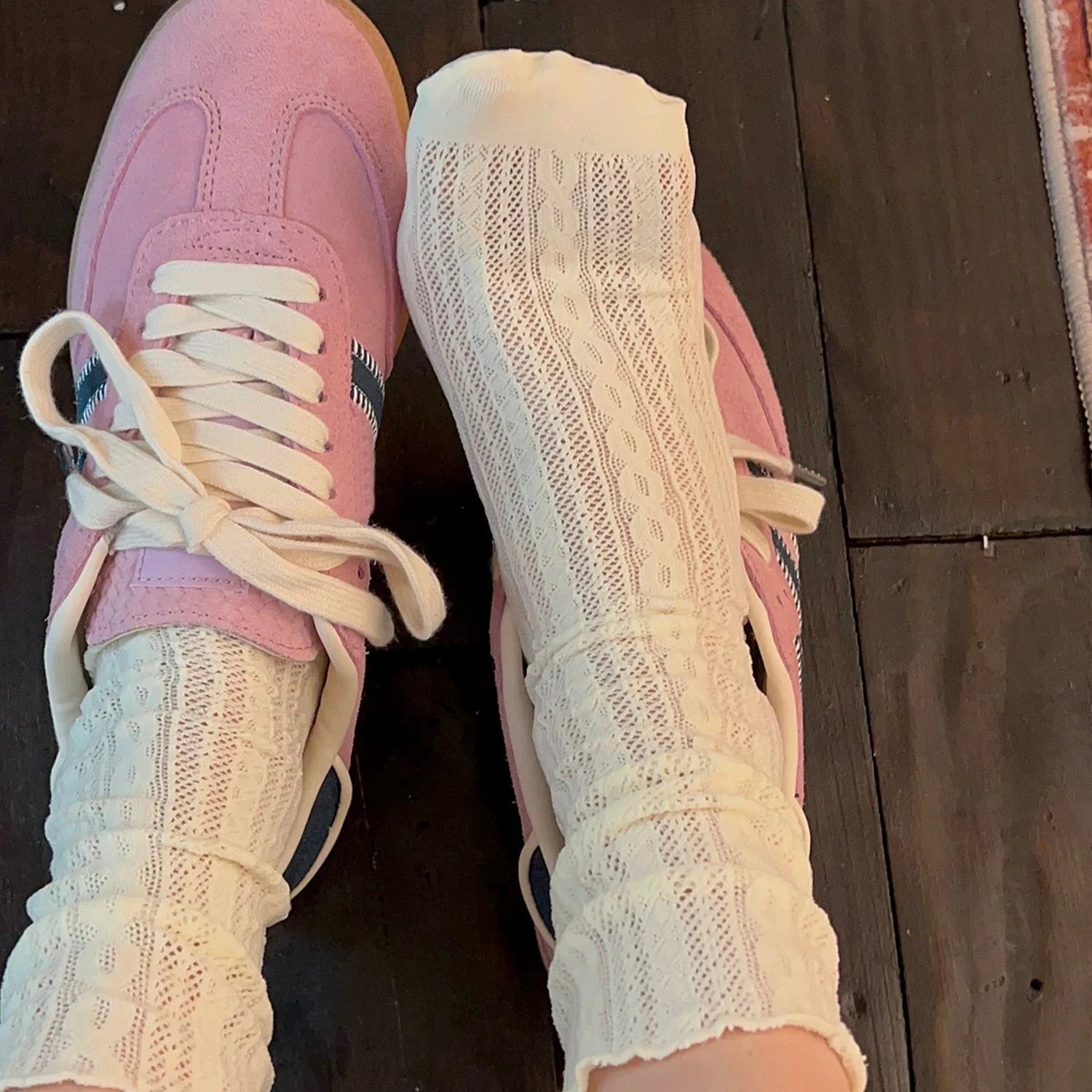 Japanese Kawaii Girls Cute Socks Spring Summer Mesh Hollow Out Women Socks Solid Color Female Harajuku Retro Vintage Long Socks Quick Pick Grocers
