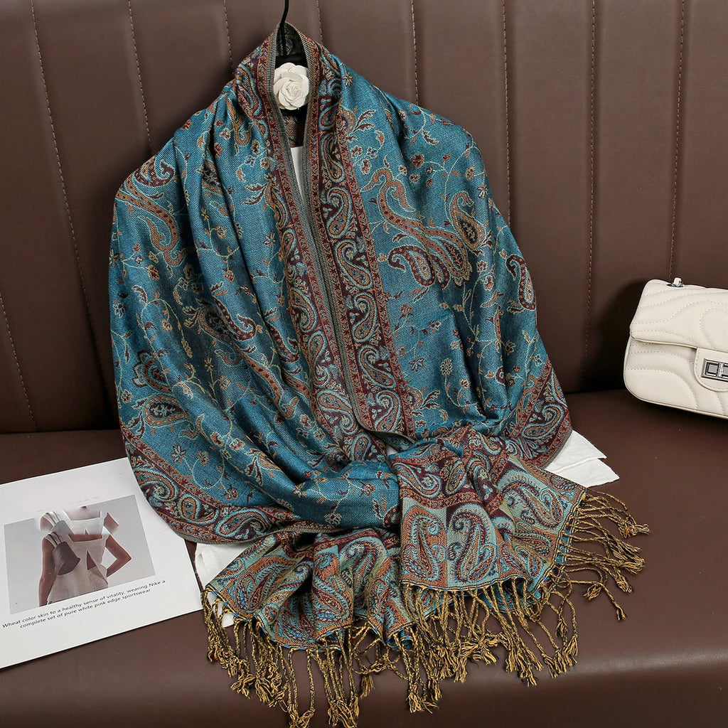 Luxury Brand Autumn Cashmere Pashmina Shawl Lady Wrap Warm Winter Scarves Design Print Female Foulard Cotton Stoles Scarf 2023 Quick Pick Grocers