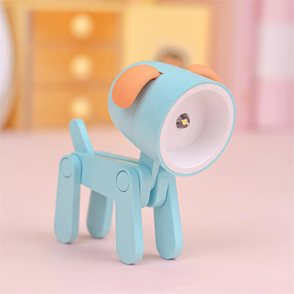 LED Night Light Mini Folding Desk Lamp Cute Pet Lights Dog Deer Portable Night Light Student Living Room Decor Gift Quick Pick Grocers