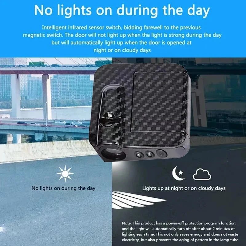 2Pcs Car Welcome Lamp Car Angel Wings Car Door LED HD Welcome Decorative Light Cars Accessories for Univers-al Vehicle Models Econic Blanks