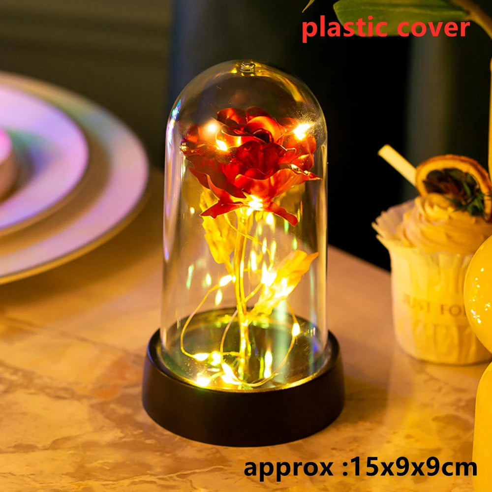 LED Galaxy Three Rose Artificial Flowers, Wedding Decoration, Creative Valentine'S Day and Mother'S Day Gift without Battery 1Pc Quick Pick Grocers
