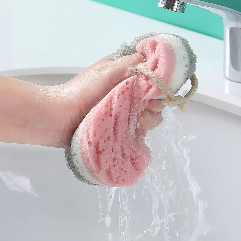 Sponge Bath Brush Shower Rub for Whole Body Deep Cleaning Washcloth Exfoliation Massage Brush Scrubber Bathroom Accessories Quick Pick Grocers