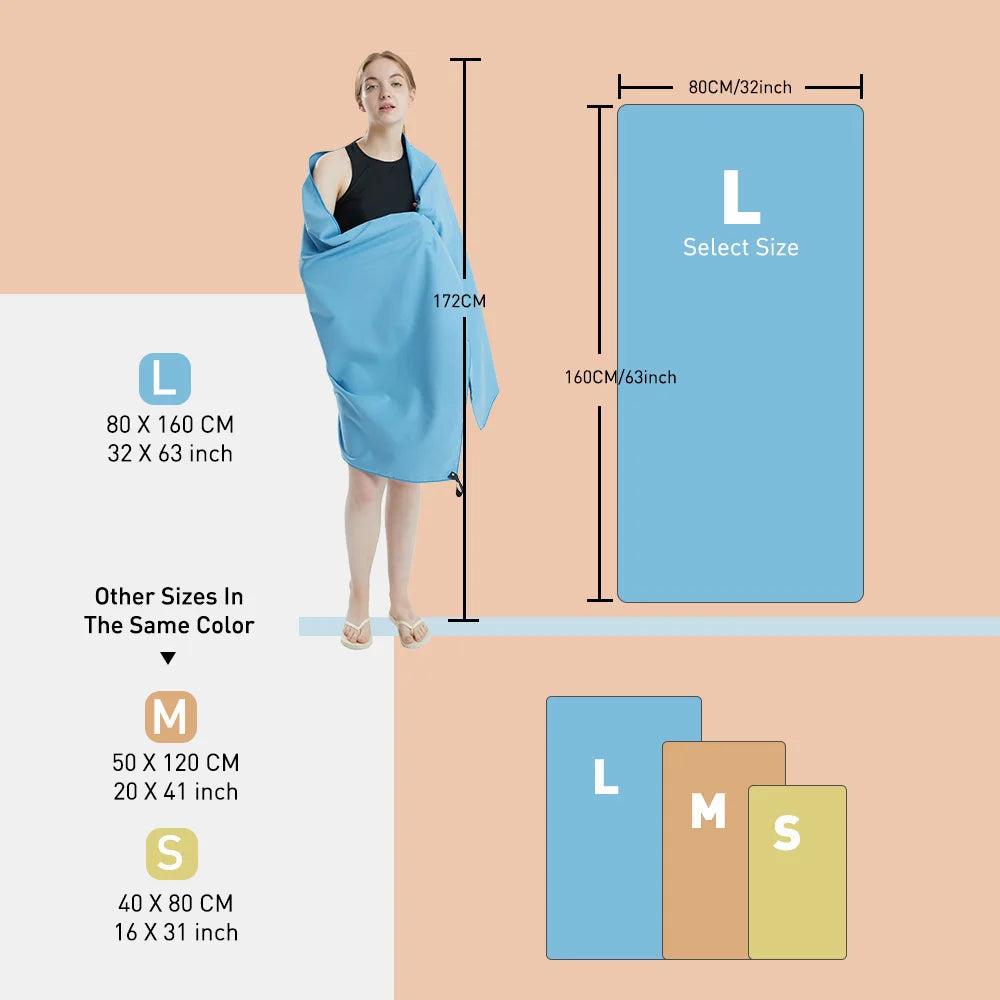 Microfiber Towel Quick Dry Towel Travel Towel Sports Towel Beach Towel Sandproof Soft Light Towel For Swim, Yoga, Gym Econic Blanks