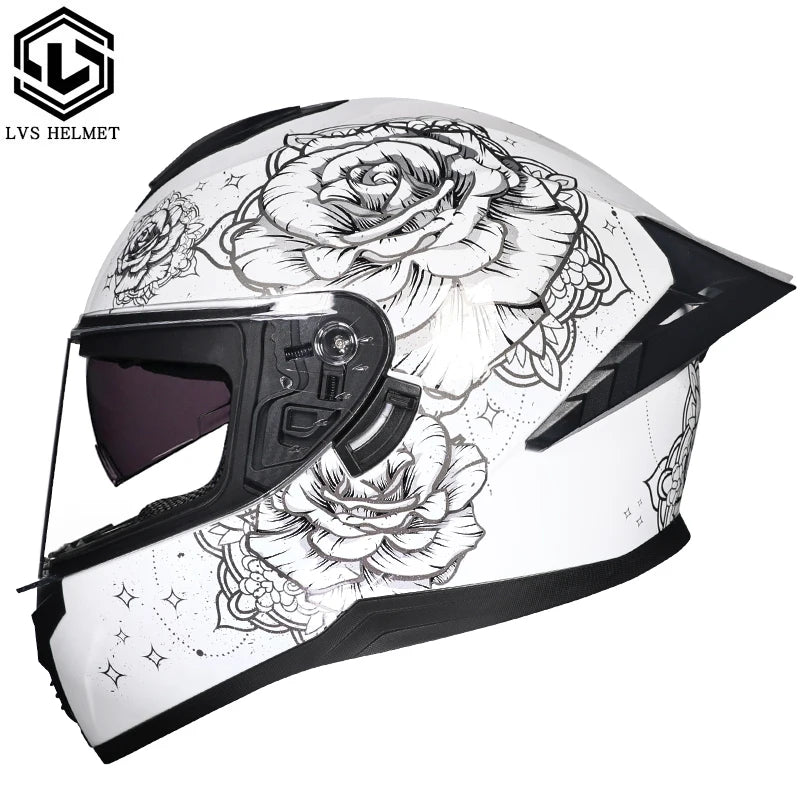 Full Face Racing Helmets Winter Warm Double Visor Motorcycle Helmet Motorbike Sports helmet LVS-701