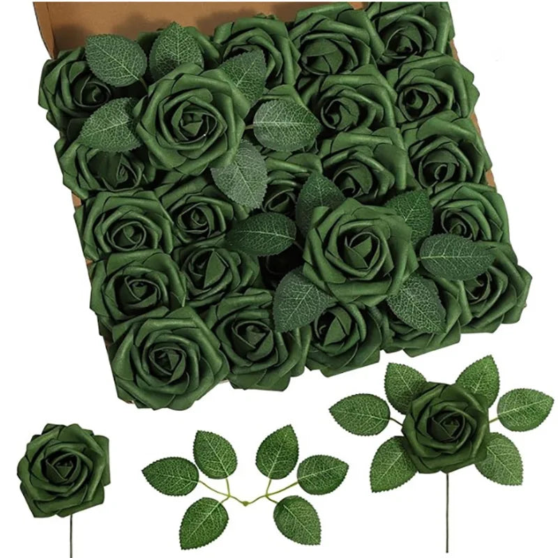 10~100pcs Rose Artificial Flowers Foam Fake Roses Wedding Bouquets Centerpieces Mothers Day Valentines Gifts Party Decoration Quick Pick Grocers