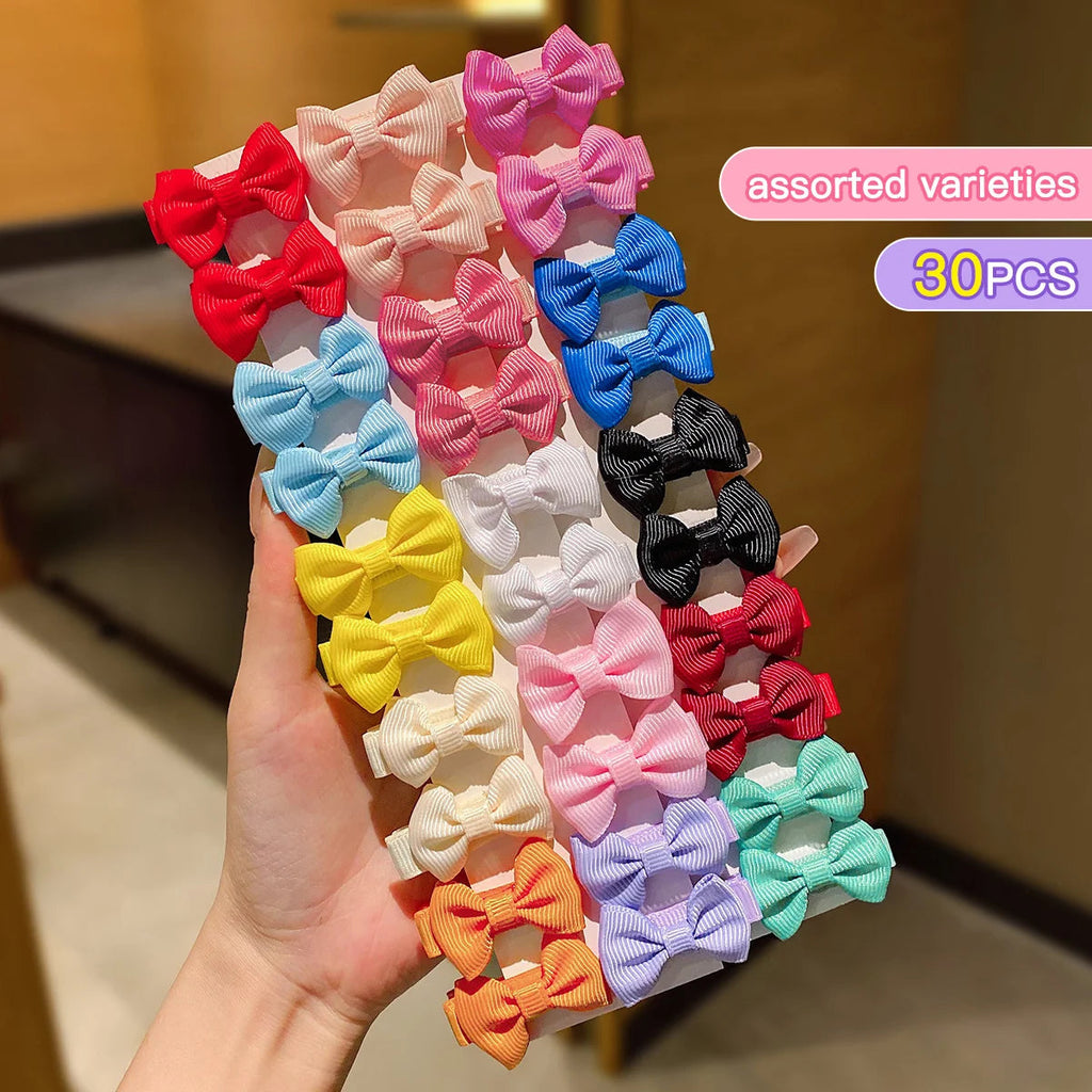 30 colored random bow fabric hair clips suitable for daily use as hair accessories Quick Pick Grocers