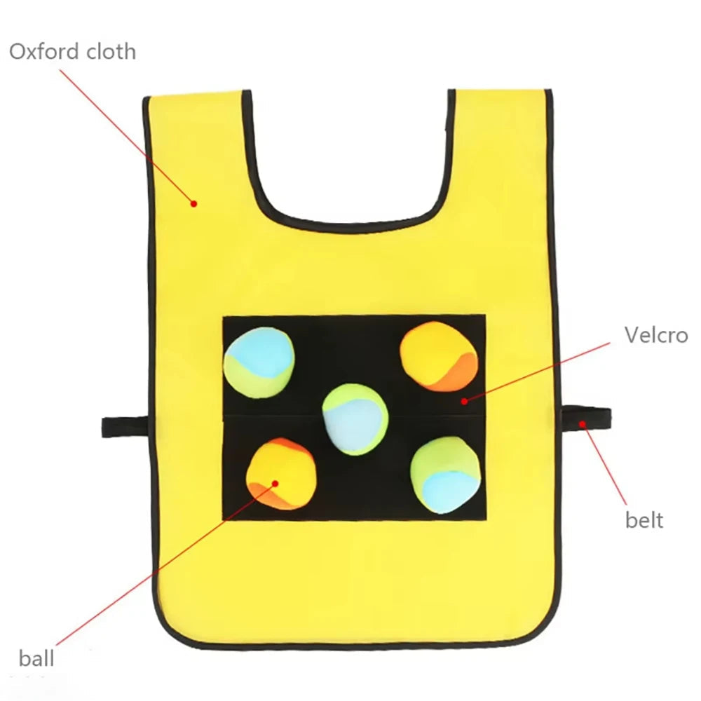 Sticky Dodge Ball Game Vest Outdoor Sports Toy Jersey Fabric  Props Throw Catch Soft Fleece Balls Safe for Kids Teens Adults Quick Pick Grocers