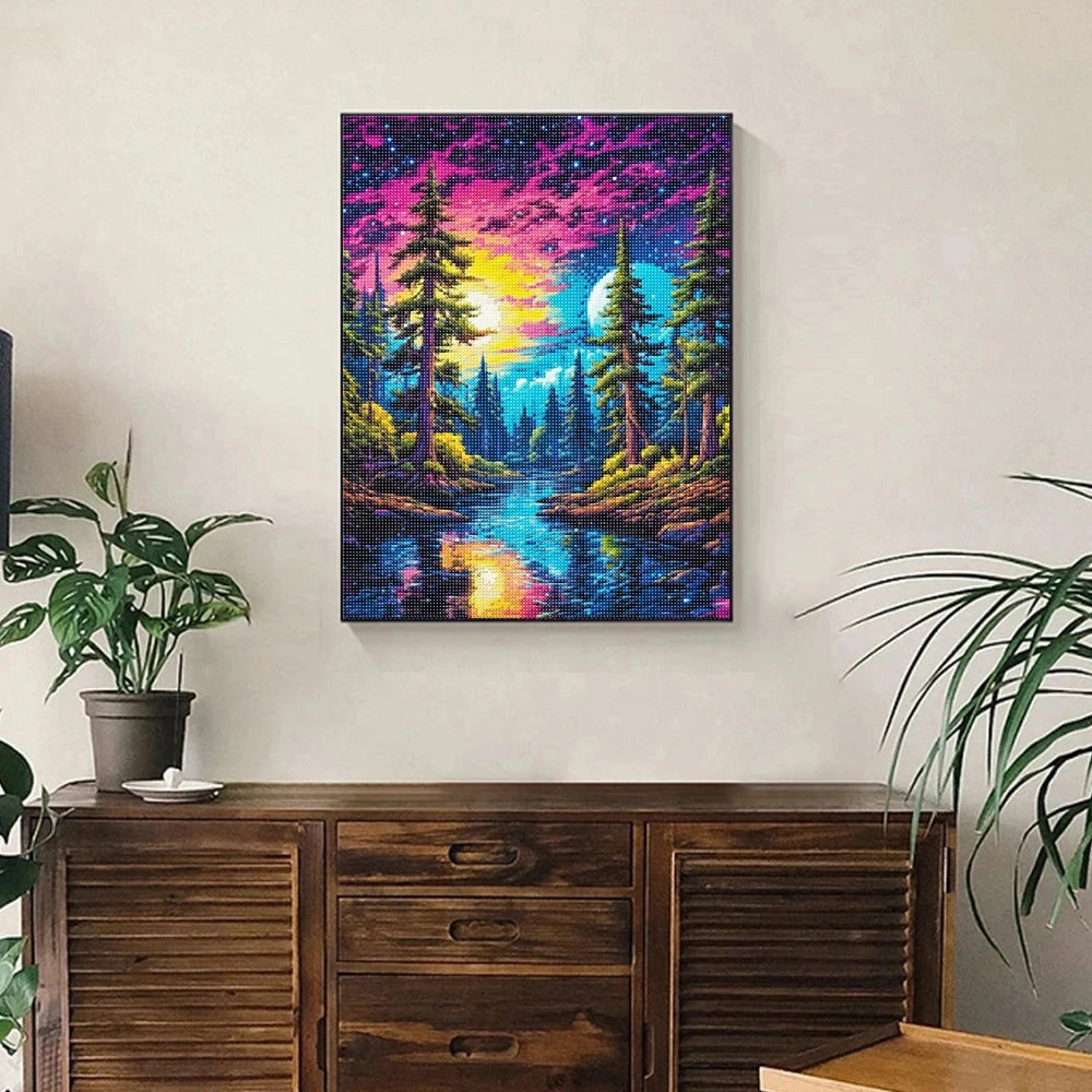 5D Diamond Art Painting Aurora Landscape Mosaic Embroidery Cross Stitch Kit Full Round Rhinestone Diy Wall Home Decor Gift Econic Blanks