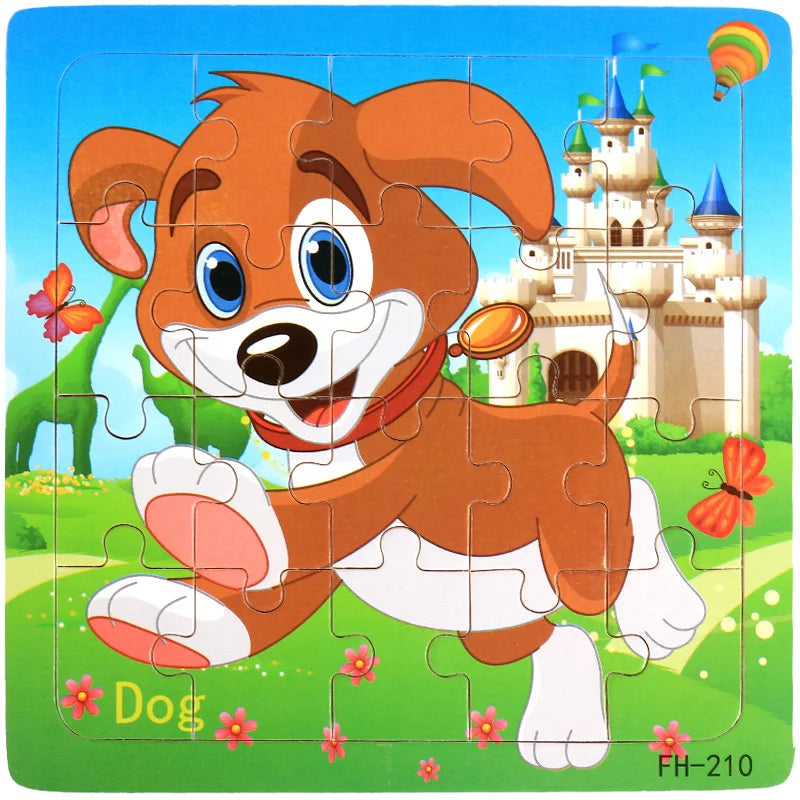 New 20 Piece Wooden 3d Puzzle Cartoon Animal Vehicle Jigsaw Puzzle Montessori Educational Toys For Kids 3-6 Years Old Quick Pick Grocers
