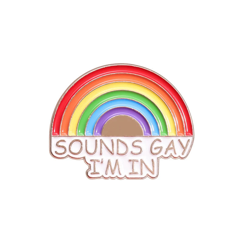 LGBTQ Pride Collect You Are Safe With Me Enamel Pins Rainbow Spaceship UFO Shield Cat Brooches Lapel Badges Jewelry Lover Gifts Quick Pick Grocers