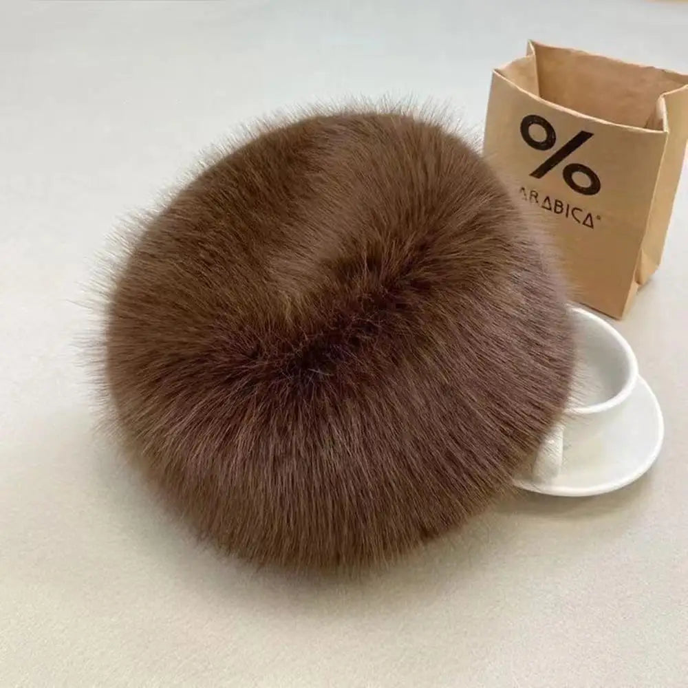 New Fluffy Fur Women's Winter Hat Winter Snow Ski Cap Female Faux Fur Thick Warm Windproof Hat Russian Hat Mink Fisherman's Hat Purest Peak
