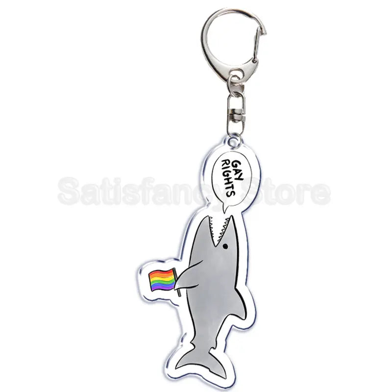 Gay Pride LGBT Rainbow Acrylic Keychain LGBTQ Transparent Double Sided Key Chain Key Ring Lesbian Keychains for Friends Gift Quick Pick Grocers