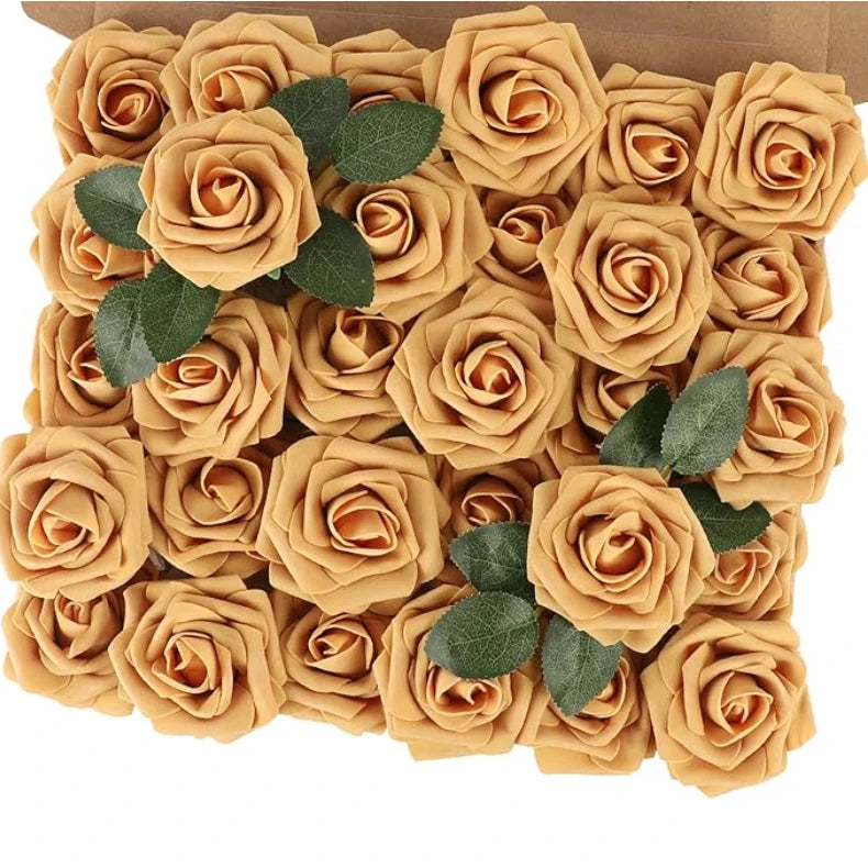 10~100pcs Rose Artificial Flowers Foam Fake Roses Wedding Bouquets Centerpieces Mothers Day Valentines Gifts Party Decoration Quick Pick Grocers