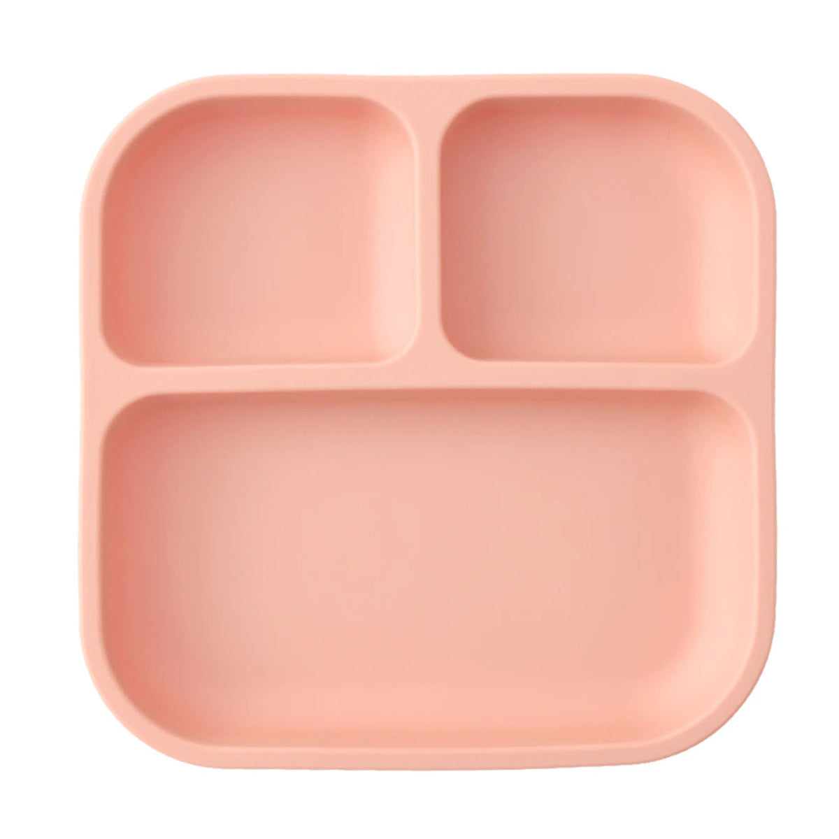 Color Kids 1PCS BPA Free Silicone Divided Square Plate Suction Baby Dish Leakproof Toddler Kids Meal Tray Easy Clean Tableware Purest Peak