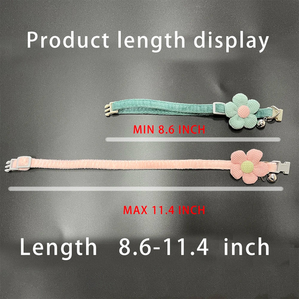 1Pc Cat Collar with Cute Flower  Adjustable Buckle Cat Collar Bell Collar Cat  Small Pet Supplies  Kitten Collar  Small Dog Acce Econic Blanks