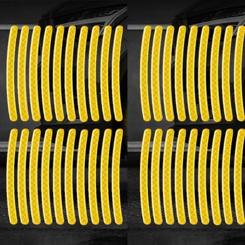 Car Wheel Hub Reflective Stripes - Safety Tire Warning Stickers for Night Driving Econic Blanks