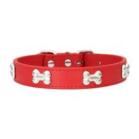 Bone Leather Durable Pet Dog Collars Puppy Pug Collars for Small Large Dog Chihuahua Cat Accessories Pet Collar for Small Dogs Quick Pick Grocers