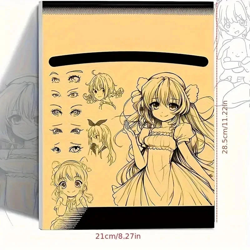 Anime Character Line Art Drawing Book for Beginners - 48 Pages of Simple Hand-Drawn Outlines for Tracing & Practice Painting Econic Blanks