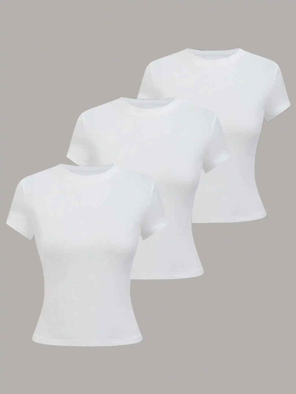 Women's Solid Color Short Sleeve T-Shirt, Minimalist Basic Top for Summer Quick Pick Grocers