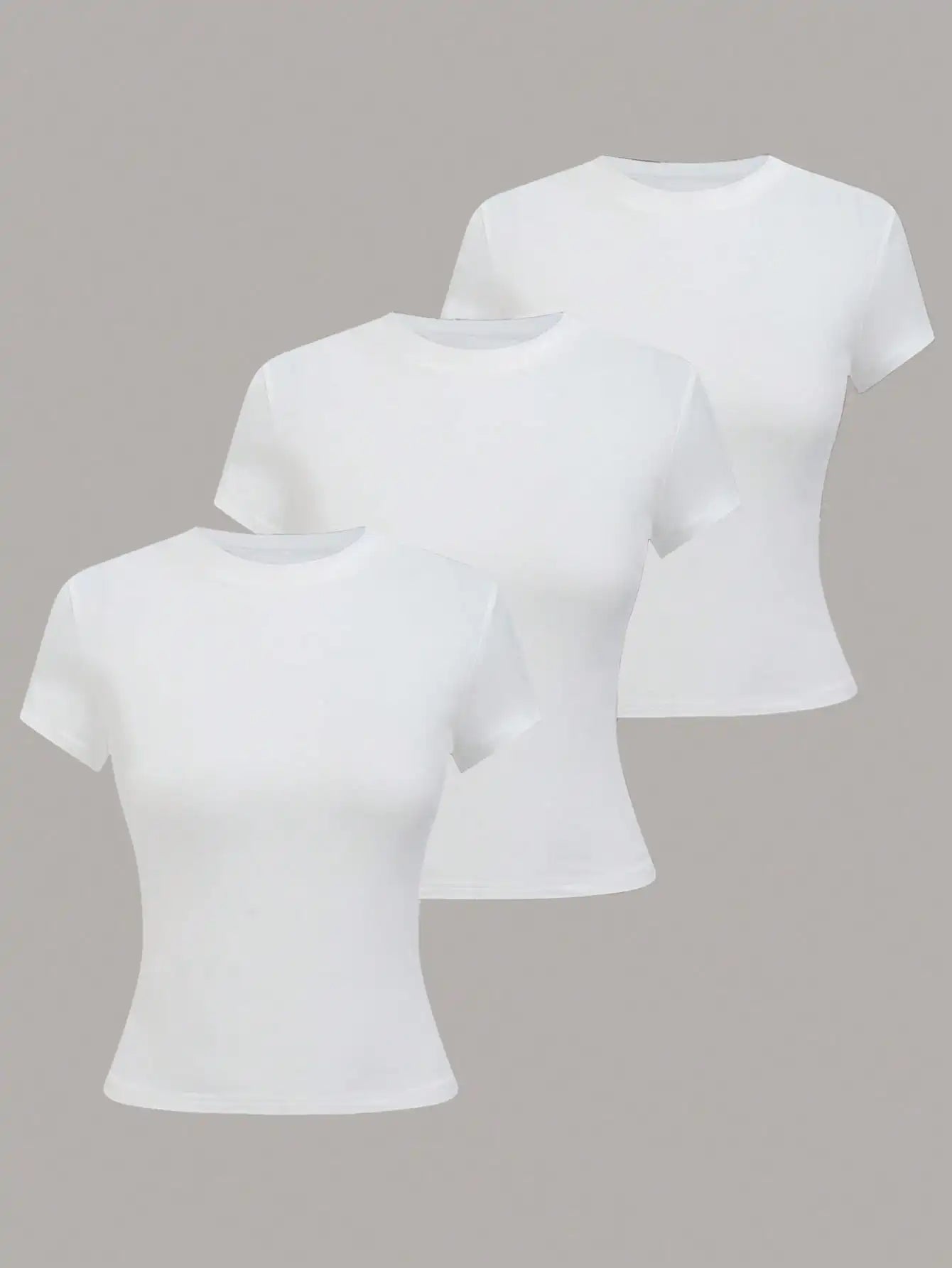 Women's Solid Color Short Sleeve T-Shirt, Minimalist Basic Top for Summer Quick Pick Grocers