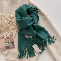Luxury Winter Wool Scarf Women Cashmere Warm Pashmina Brand Foulard Female Shawls Wraps Thick Soft Bufanda Scarves Stole 2024 Quick Pick Grocers