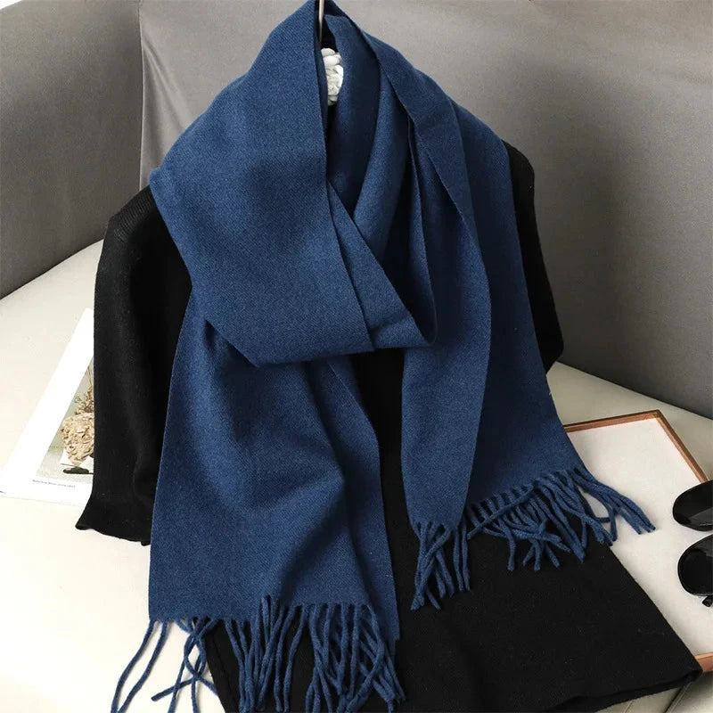 62Color Solid Women Winter Scarf Warm Thicken Cashmere Shawl Outdoor Fashion Luxury Tassels Pashmina Lady Wrap Windproof Scarves Econic Blanks