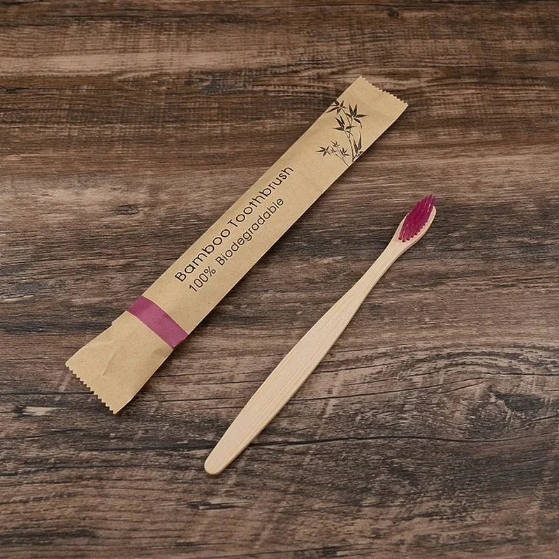 30pcs ECO Friendly Toothbrush Bamboo Toothbrushes Resuable Portable Adult Wooden Soft Tooth Brush For Home Travel Hotel Econic Blanks