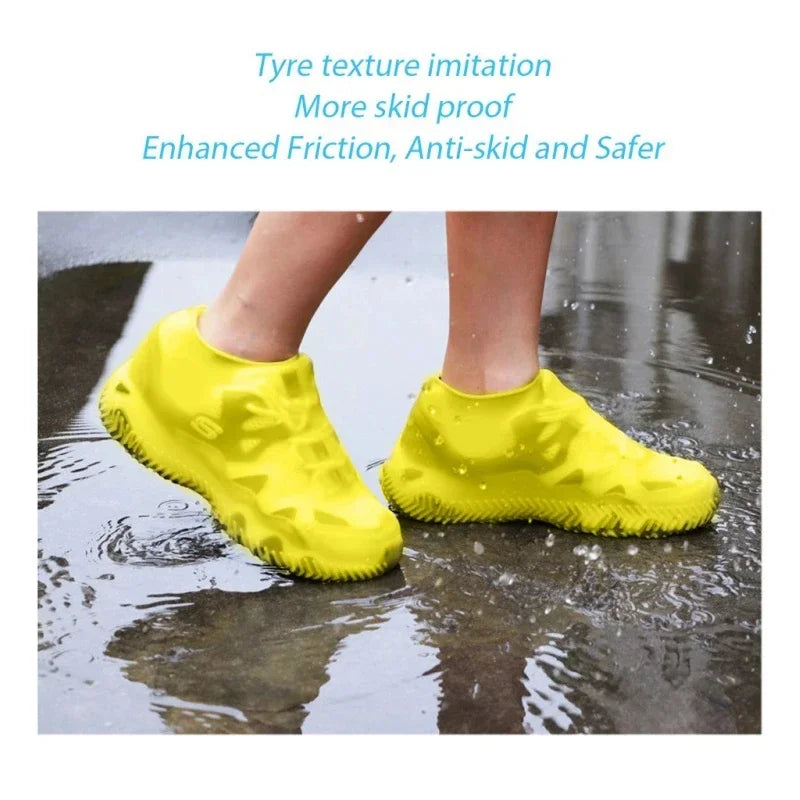 1 Pair Rubber Rain Boot Overshoes For Outdoor Use, Silicone Waterproof Shoe Covers, Rainy Day Shoe Cover, Reusable Non-Slip Rain Econic Blanks