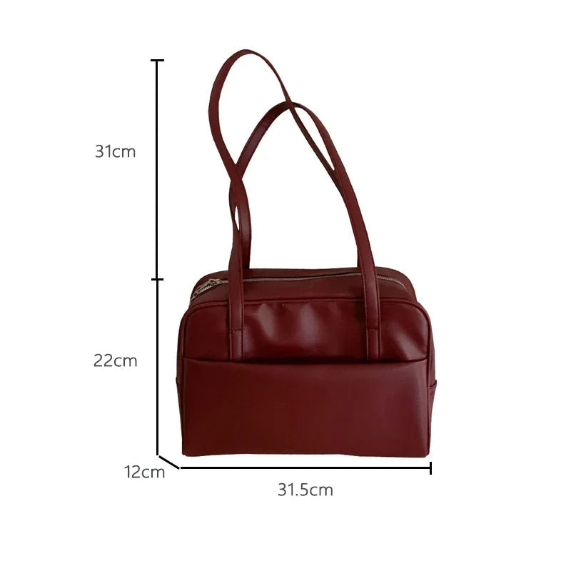 Portable Texture Tote Bag for Women, Shoulder Underarm Bag, Commuting Bag, Large Capacity, Niche Design, Autumn Winter Handbags Quick Pick Grocers