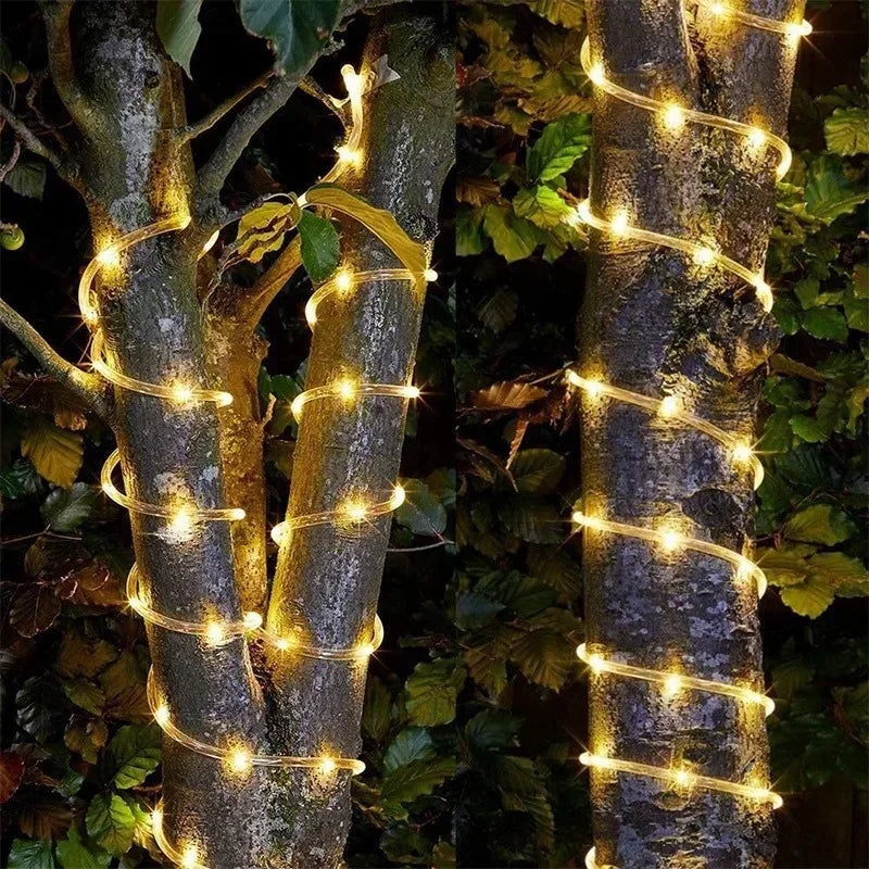 Outdoor Solar Lights Garland Rope String Lights 7-32M LED Garden Garland Waterproof Tube Lamp for Garden Christmas Decoration Quick Pick Grocers