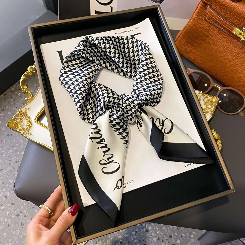 Fashion Luxury Brand 70cm Silk Square Scarf Women Satin Neck Tie Female Hair Bandana Headkerchief Shawl Wrap Hijab Echarpe Quick Pick Grocers