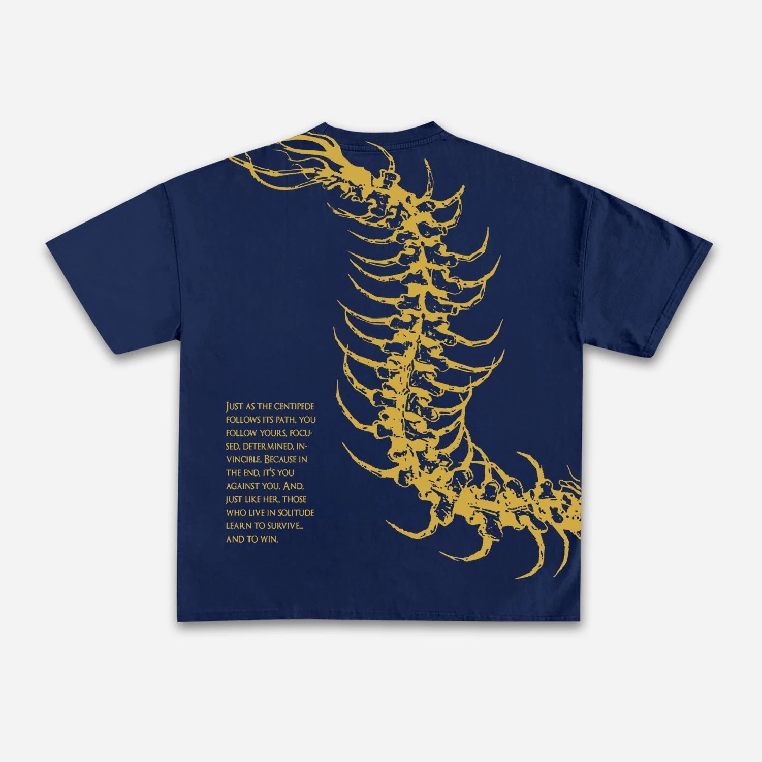 Vintage Dark Centipede Skeletal Graphic Cotton Print T-shirt Men Y2K Summer Short Sleeves Oversize T-shirt Women Casual Tee Tops Quick Pick Grocers