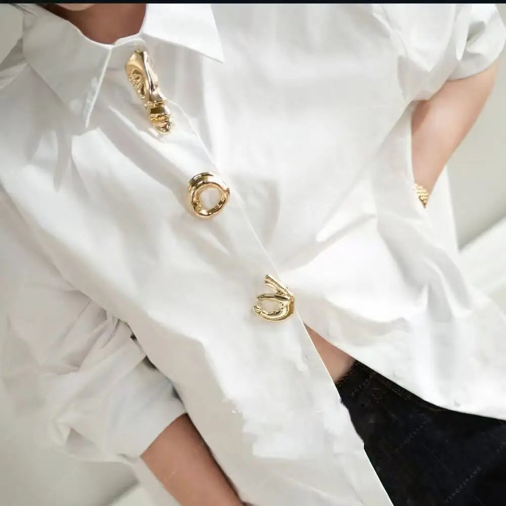 New Autumn 2025 Cotton Long Sleeve Solid Color Blouses Shirts for Women Trend Loose Casual Tops Woman Clothes Quick Pick Grocers