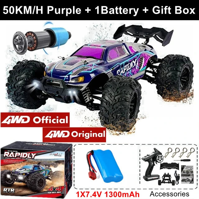 4WD Remote Control Car Off Road 4x4 RC High Speed Buggy Truck Super Brushless 50 or 80KM/H Fast Drift Racing Toy Kids Adults Econic Blanks