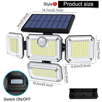 122/333LED Solar Lights Outdoor Motion Sensor Human Induction 3 Modes IP65 Waterproof Solar Power Garage Yard Corridor Wall Lamp Econic Blanks