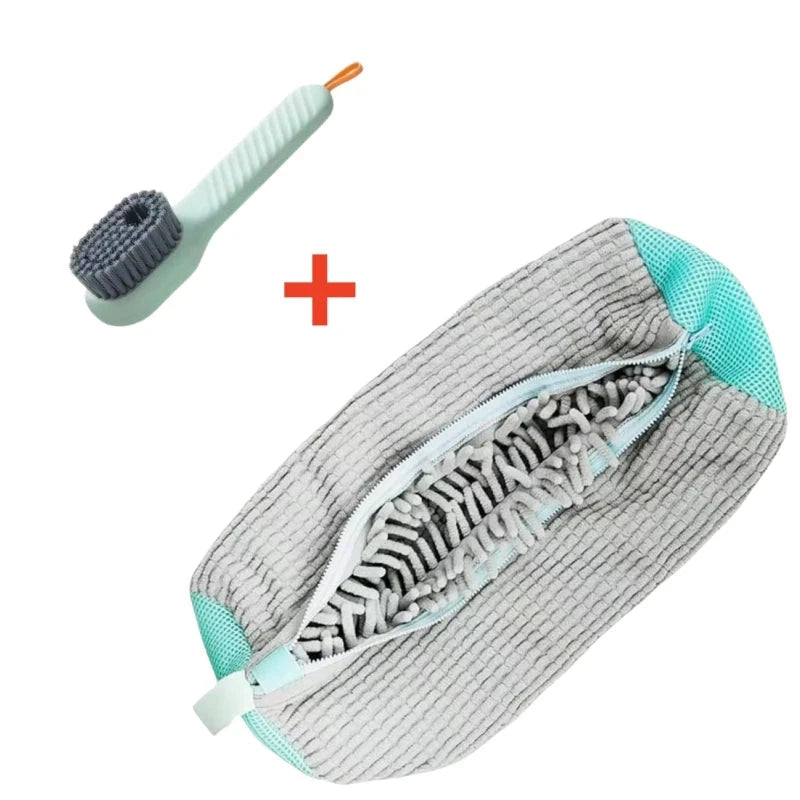 1/2/4PCS Shoe Washing Machine Bag with Liquid Shoe Brush Set Durable Laundry Shoe Bag and Soft Bristle Clean Brush for All Shoes Econic Blanks