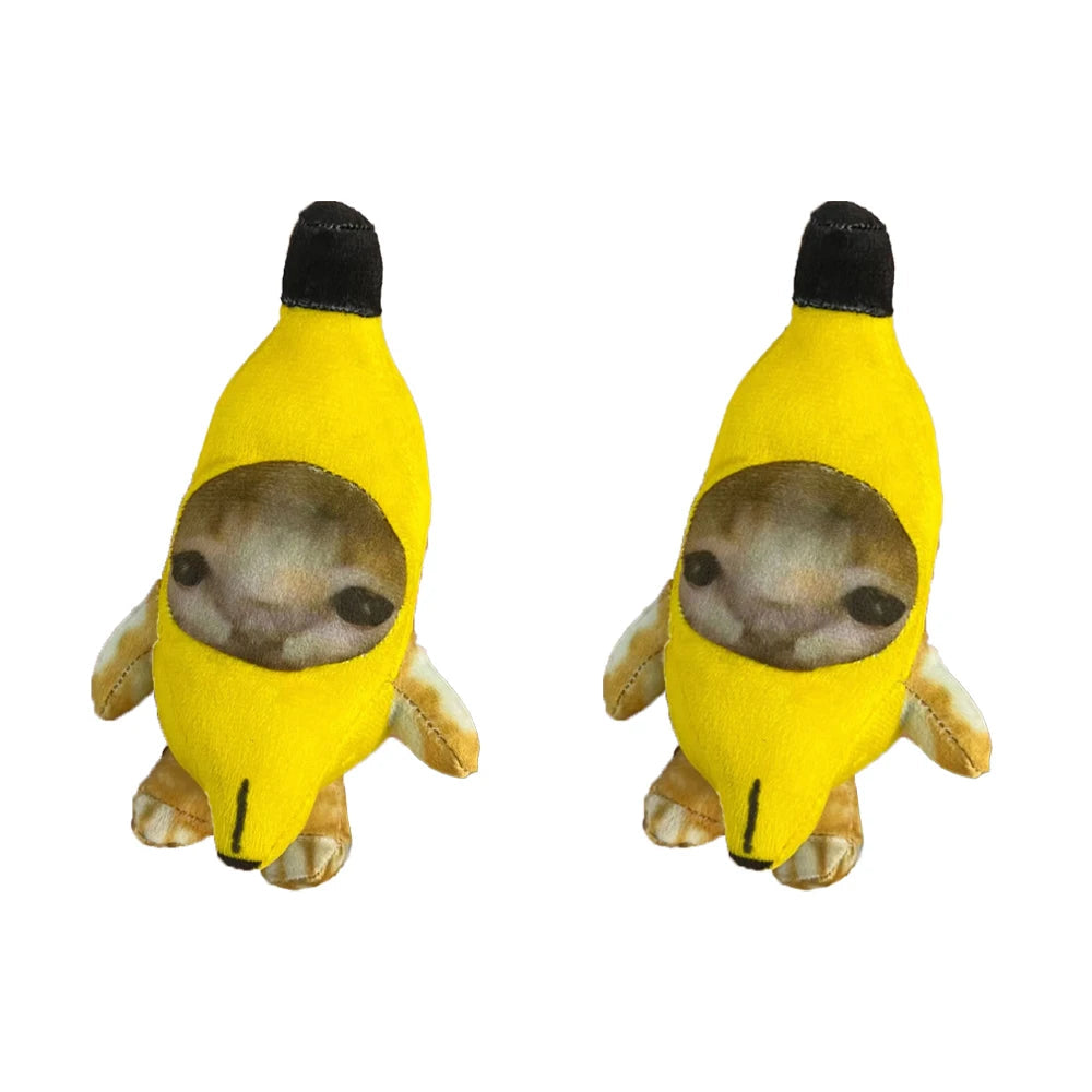 Banana Cat Doll Pendant Keychain Crying Happy Banana Cat Plush Pendant With Sound Toy Car Bag Funny Pendant Keyring Gifts Kids Quick Pick Grocers