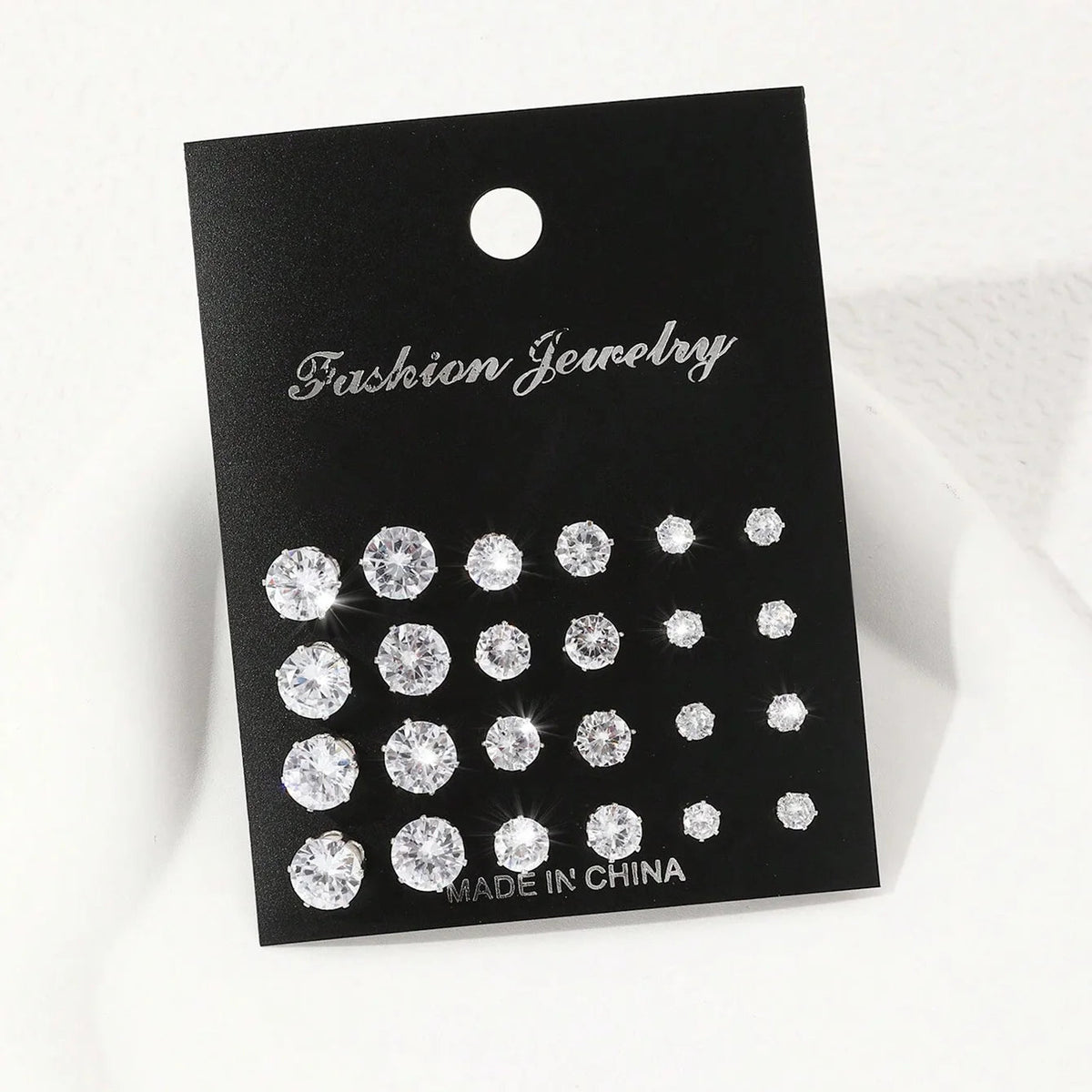 12 Pairs Of Luxurious, Simple, Shiny, And Caring Zirconia Decorative Earrings Are Suitable For Gifts To Parties,And Couples Quick Pick Grocers