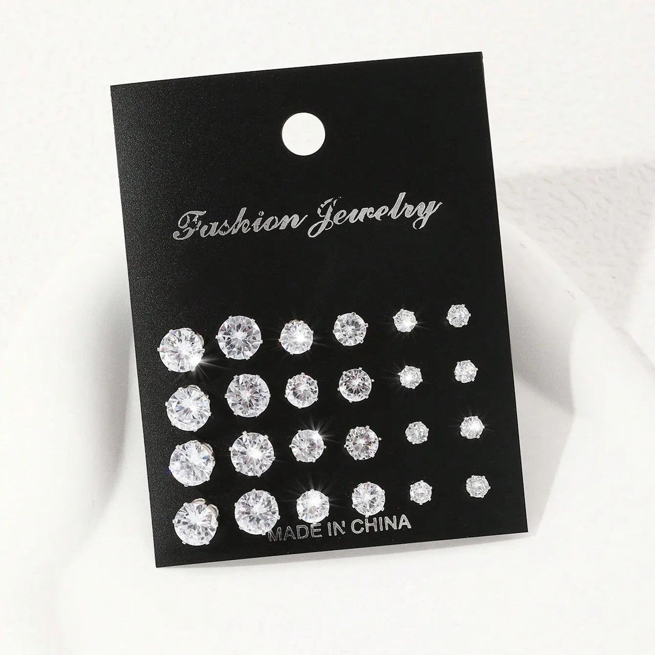 12 Pairs Of Luxurious, Simple, Shiny, And Caring Zirconia Decorative Earrings Are Suitable For Gifts To Parties,And Couples Quick Pick Grocers